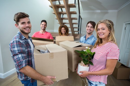 Office relocation team planning a business move in France