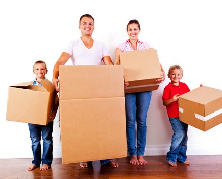 Professional removals team planning a move in France