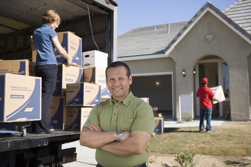 Packed boxes and furniture ready for a household move