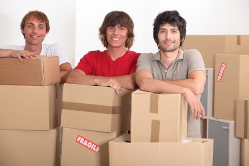 Delivery day with furniture unloading from a removals vehicle